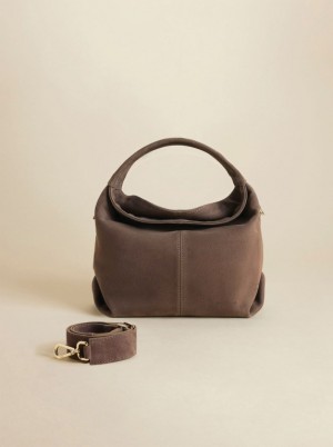 Women Manu Atelier Mini Gala Top Handle Bags Grey Brown | OZYFU-1590