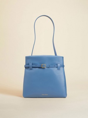 Women Manu Atelier Mini Tote du Jour Bags Blue | DPBGE-8143