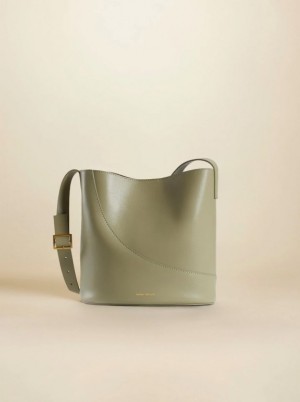 Women Manu Atelier Nova Bucket Crossbody Bags Olive | JXADP-8937