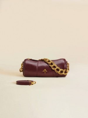 Women Manu Atelier XX Mini Cylinder Bags Burgundy | EOWYB-1967