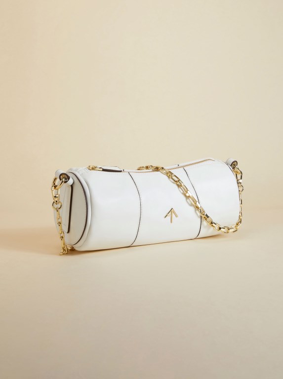 Women Manu Atelier Cylinder Crossbody Bags White | MVOGS-7840