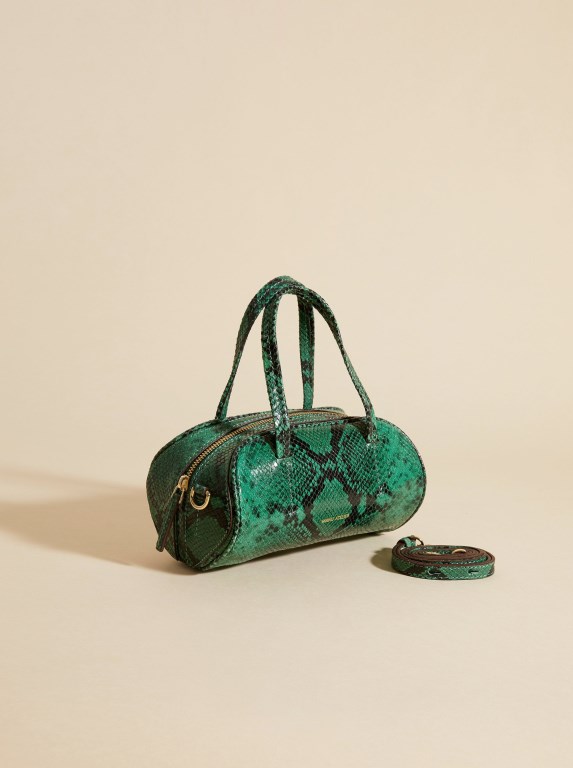 Women Manu Atelier Hourglass Mini Bags Green / Snake | VKPOQ-3146