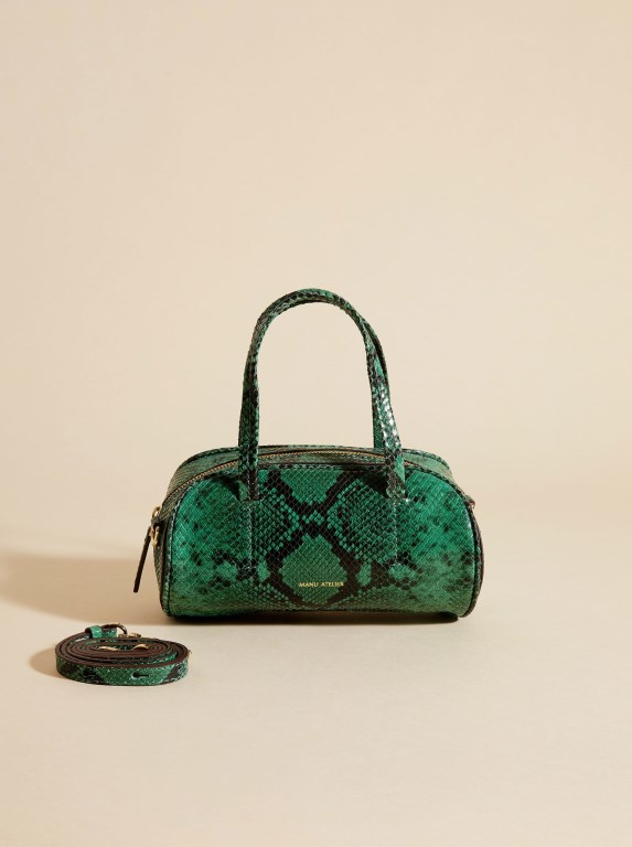 Women Manu Atelier Hourglass Mini Bags Green / Snake | VKPOQ-3146