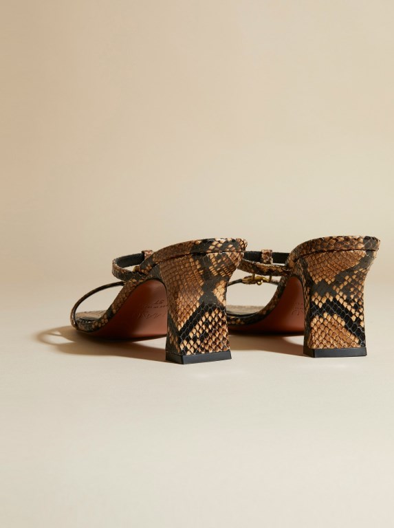 Women Manu Atelier Joy Sandals Brown / Snake | ZRMWF-0129