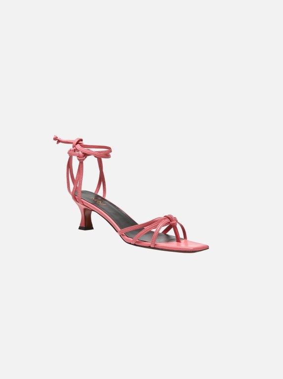 Women Manu Atelier Lace Sandals Pink | ZMSYR-6348