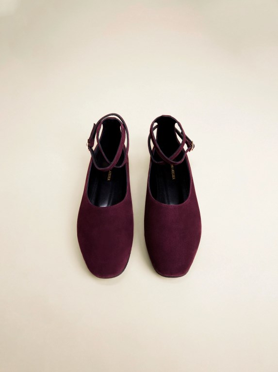 Women Manu Atelier Manu Ballet Flats Burgundy | XNRFH-1702