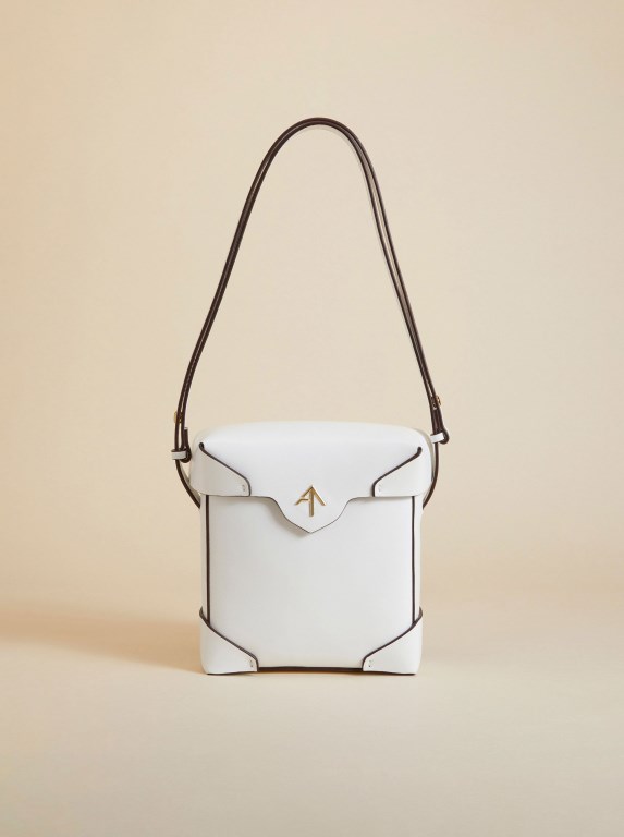 Women Manu Atelier Mini Pristine Crossbody Bags White | KBWEM-0967