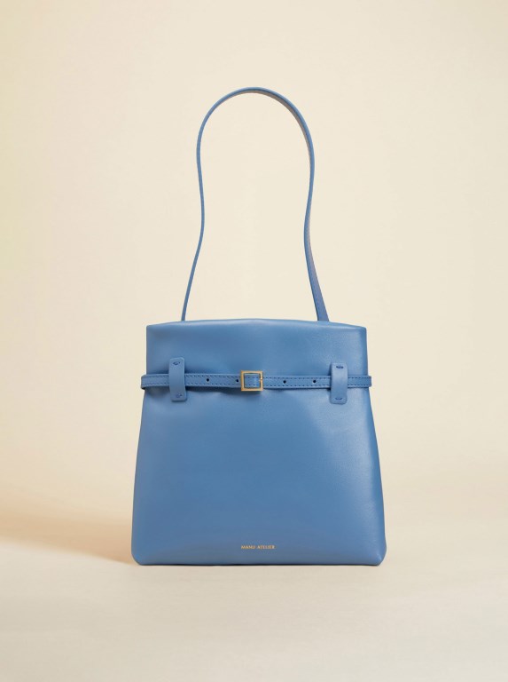 Women Manu Atelier Mini Tote du Jour Bags Blue | DPBGE-8143