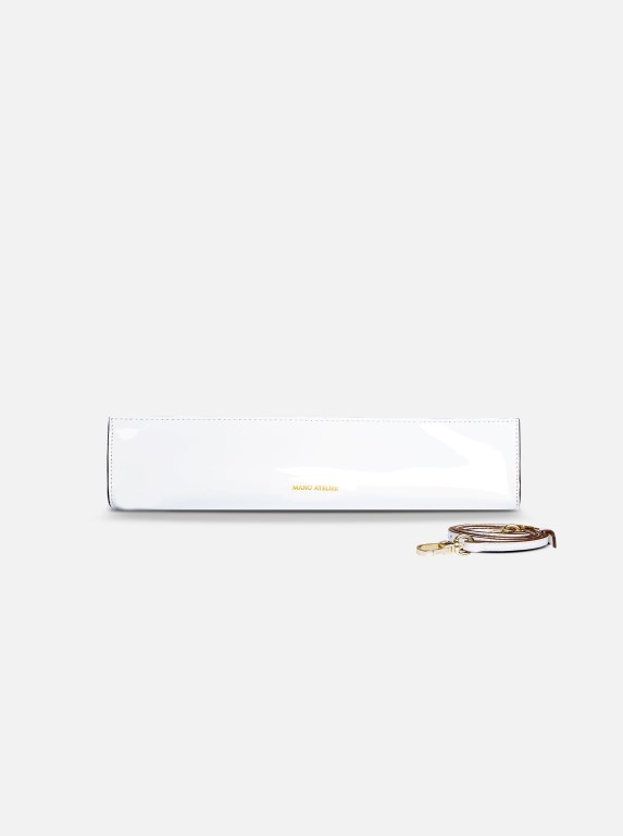 Women Manu Atelier Pencil Box Clutch Bags White | VKTHQ-9276